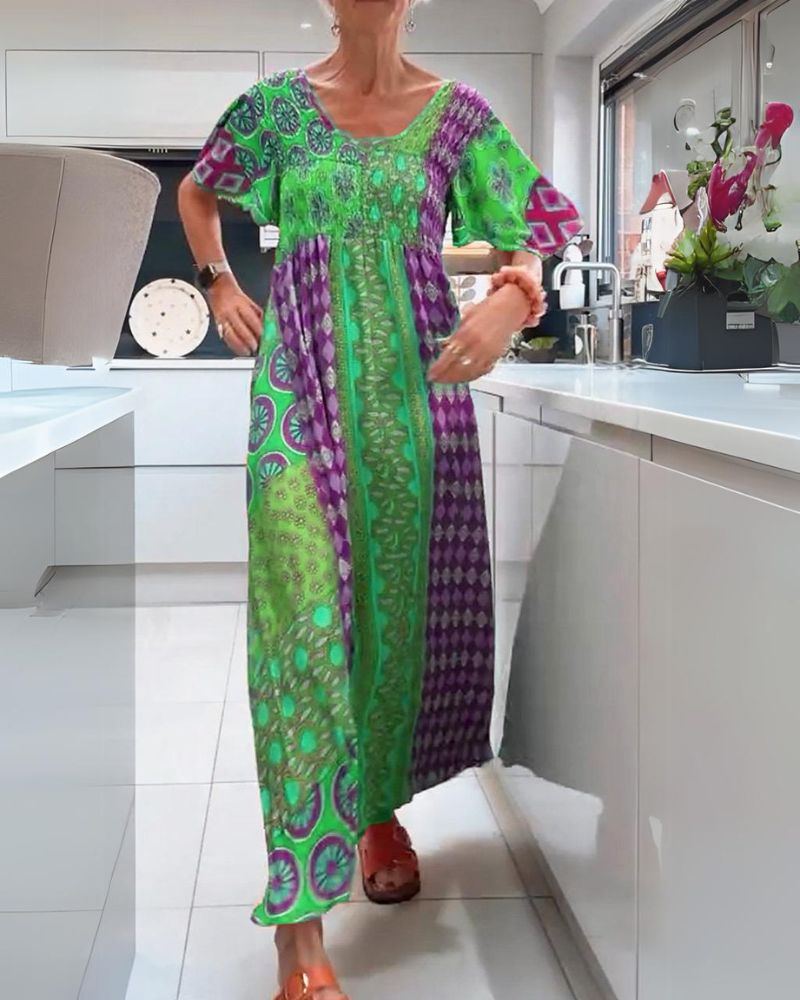 Melania | Kolorowa sukienka w stylu boho