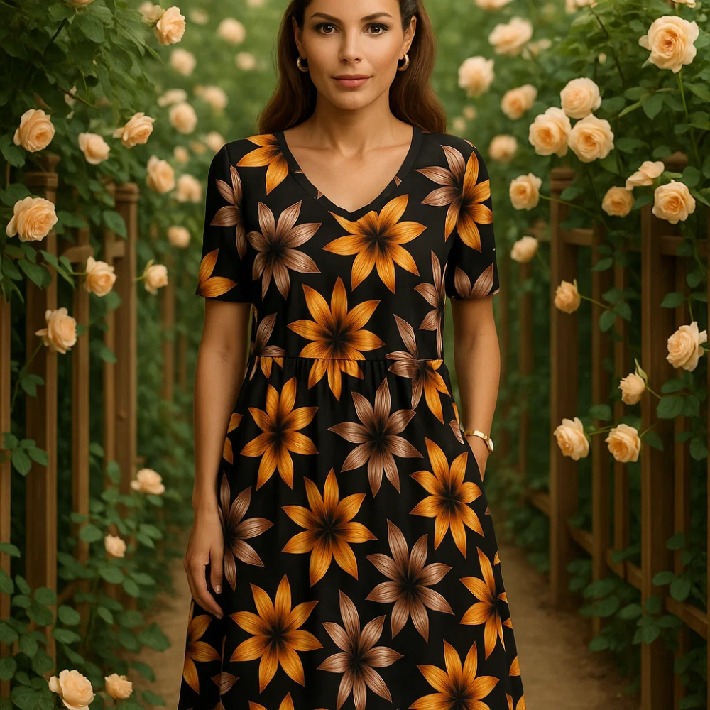 Heather - Klasyczna sukienka w kwiaty