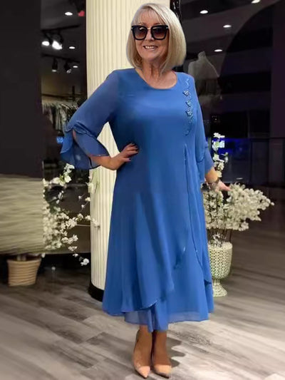 Elena | Damska sukienka wizytowa w jednolitym kolorze