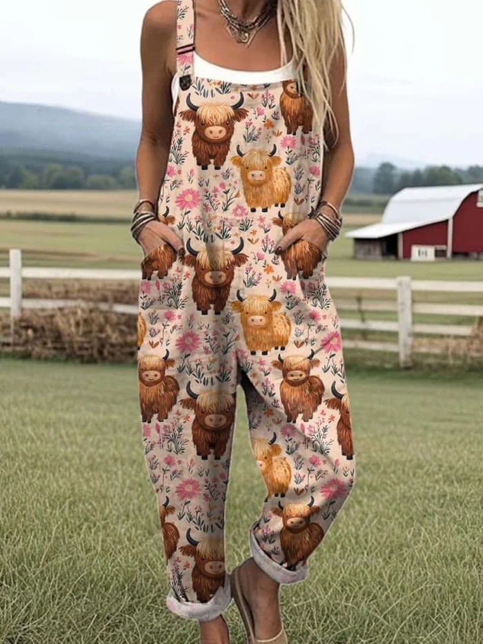 Carole | Letnie ogrodniczki damskie z zabawnym nadrukiem