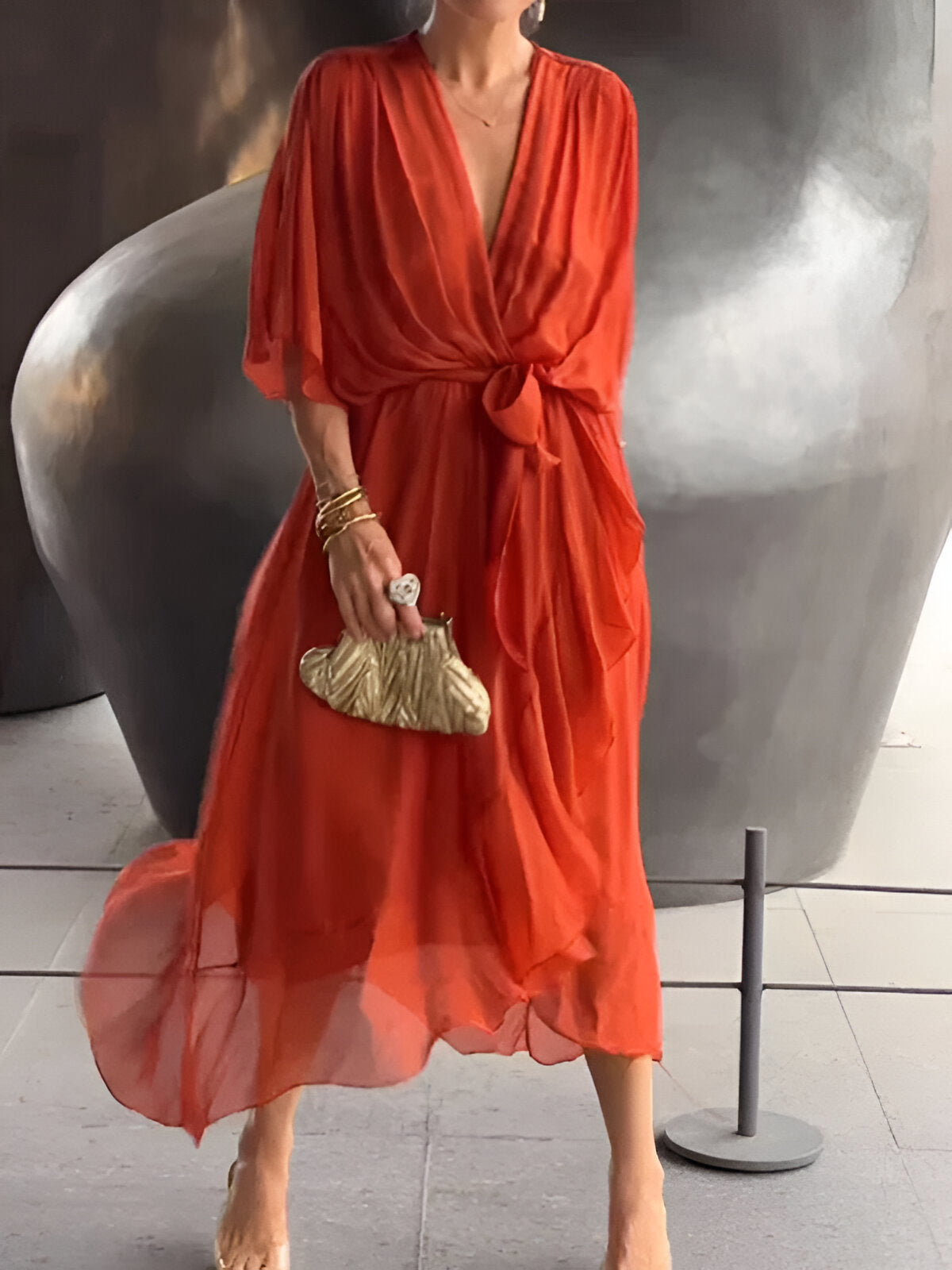 Claire | Wiązana sukienka midi